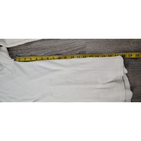 T.La Anthropologie S Thermal Top Nadia Small Off White Cutout Waffle Knit USA - Picture 6 of 8